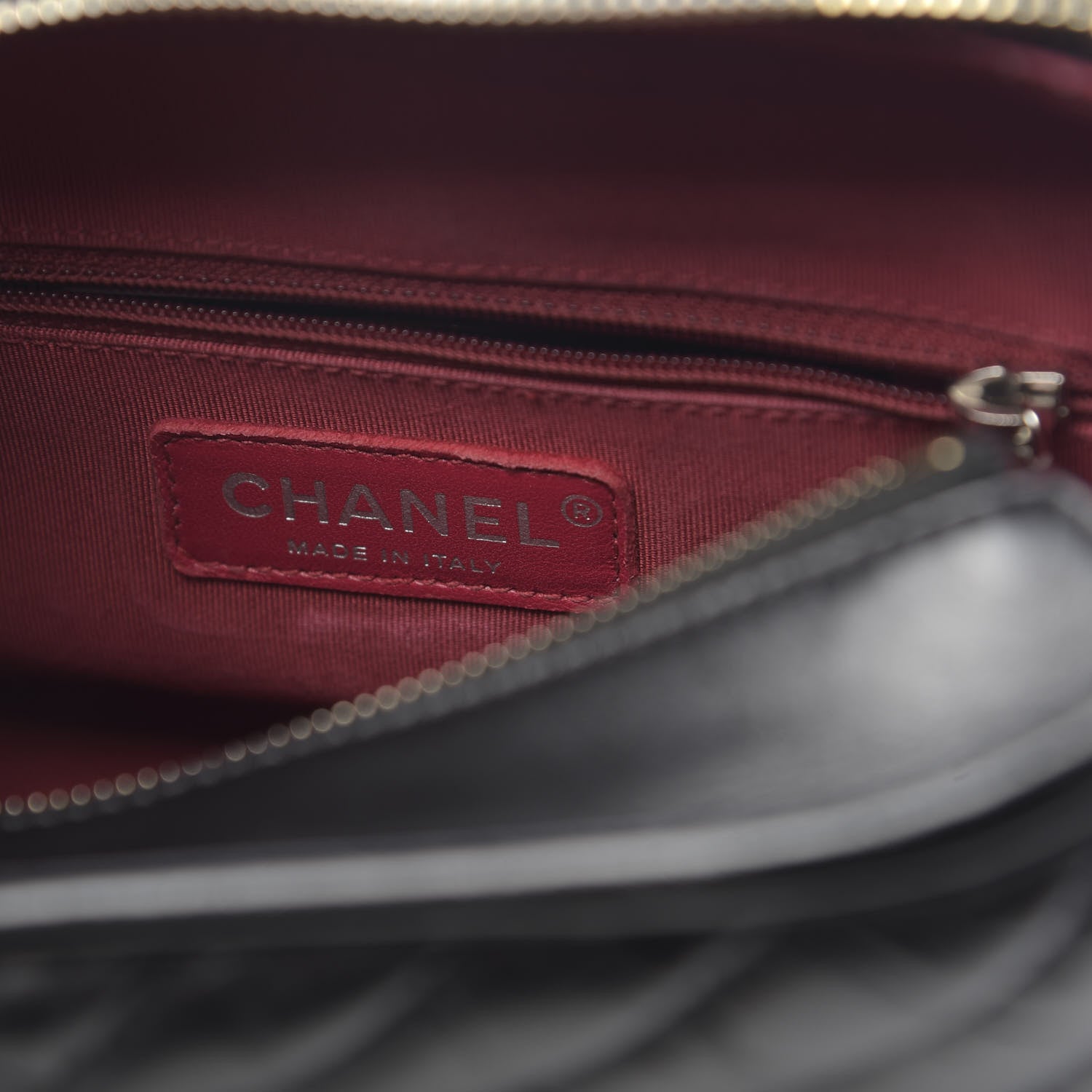 Chanel Aged Calfskin Chevron Quilted Small Gabrielle Hobo Black 6 of 11