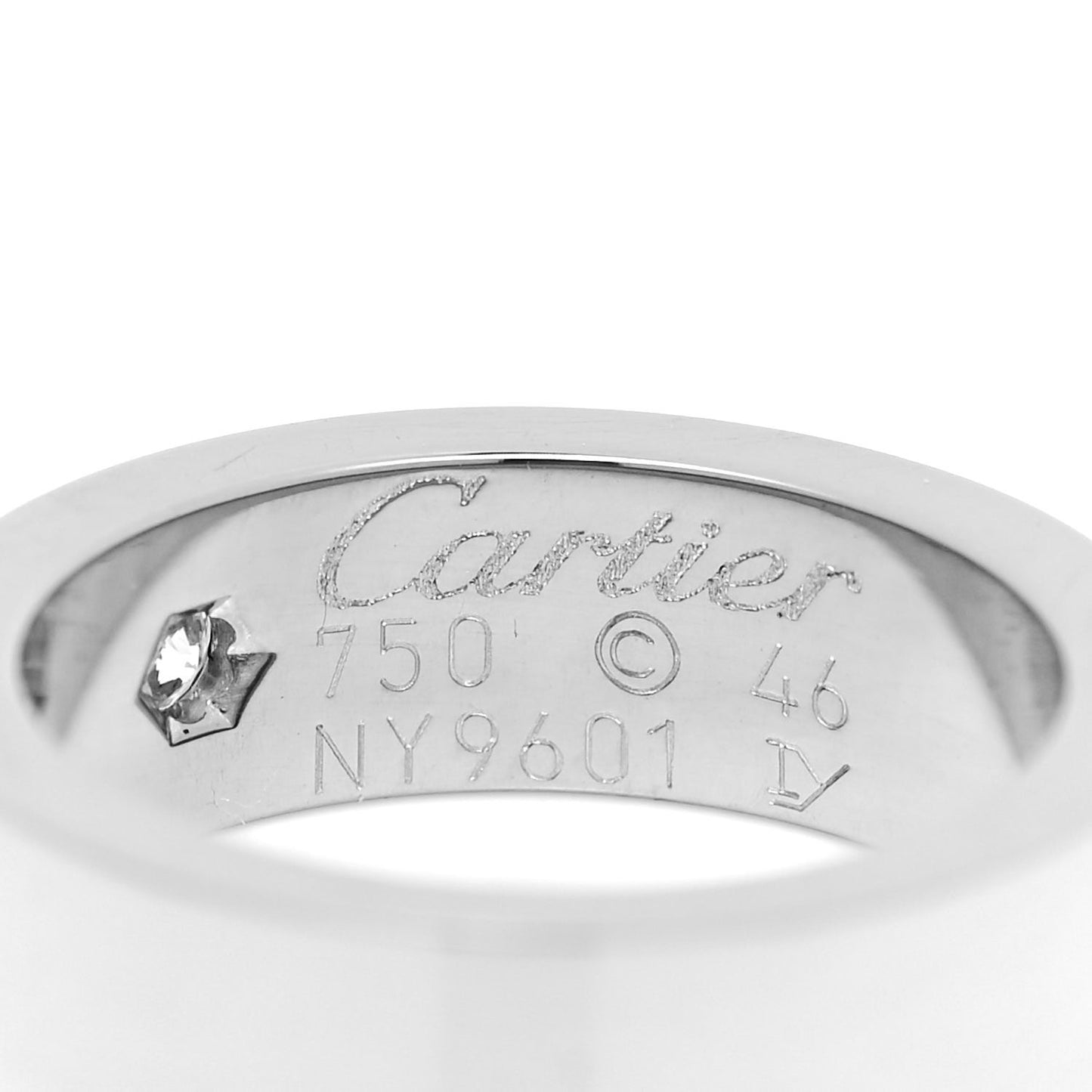 18K White Gold Diamond 5.5mm Christmas LOVE Ring 46 3.75