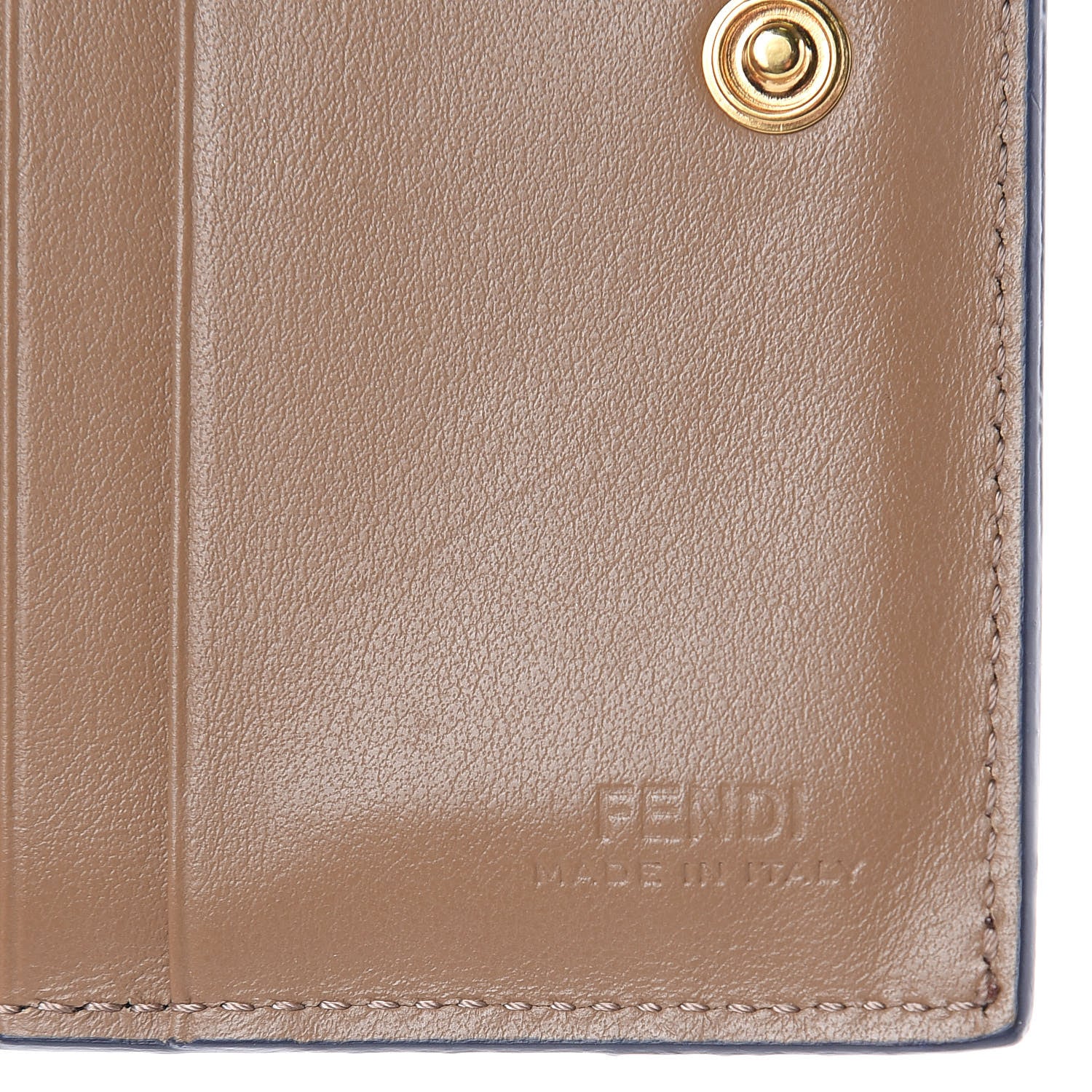 Fendi Vitello Liberty Vitello Century Bi-Color By The Way Compact Bi-Fold Wallet Bordeaux Sand 6 of 8
