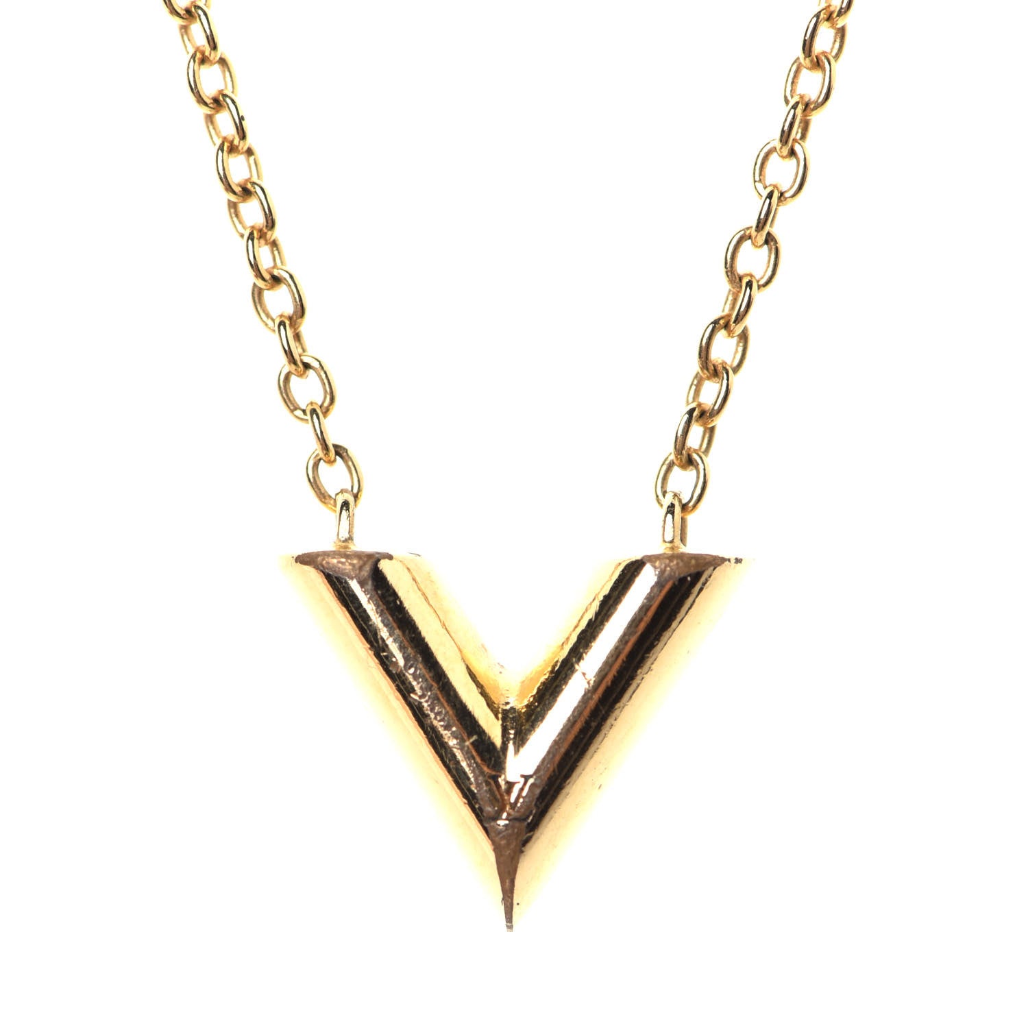 Louis Vuitton Essential V Necklace Gold 4 of 6