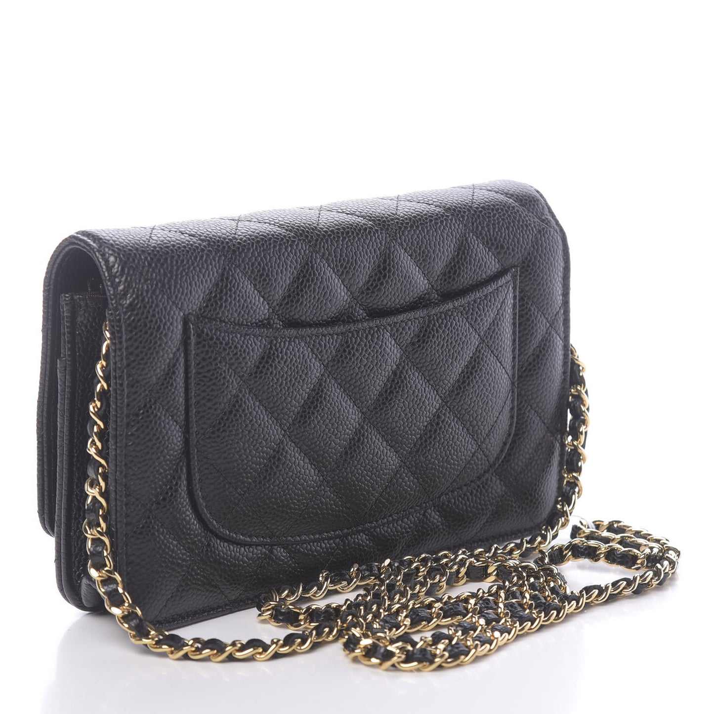 Caviar Quilted Wallet On Chain WOC Black