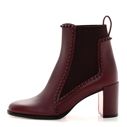 Christian Louboutin Calfskin Out Line Spike Lug 70 Boots 37.5 Bordeaux 1 of 8