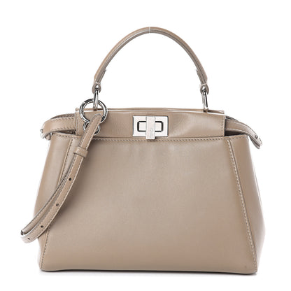 Fendi Nappa Mini Peekaboo Iconic Satchel Tortora 1 of 8