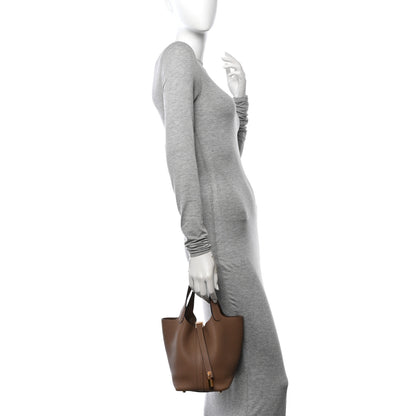 Hermes Taurillon Maurice Picotin Lock 18 PM Beige De Weimar 2 of 11