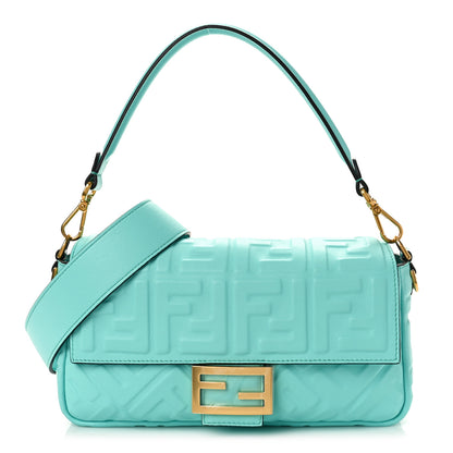 Fendi Nappa FF 1974 Embossed Baguette Tiffany 1 of 8