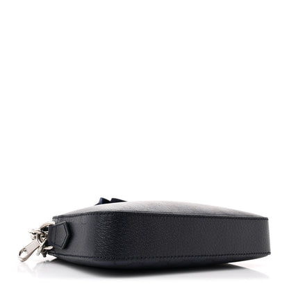 Gucci GG Supreme Monogram Textured Dollar Calfskin Web Ophidia Wristlet Shoulder Bag Black Blue 4 of 10