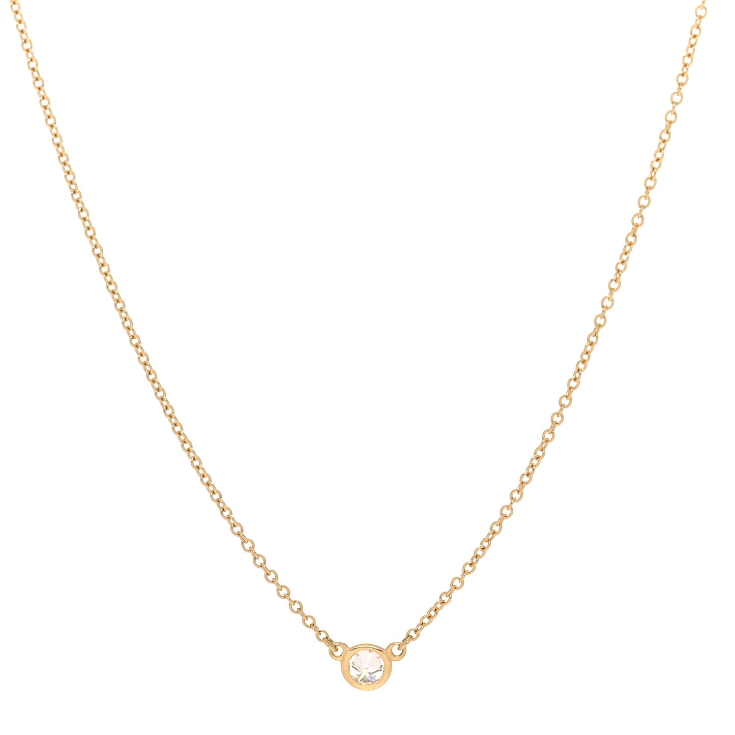 18K Yellow Gold Diamond .12ct Elsa Peretti Diamonds by the Yard Pendant Necklace