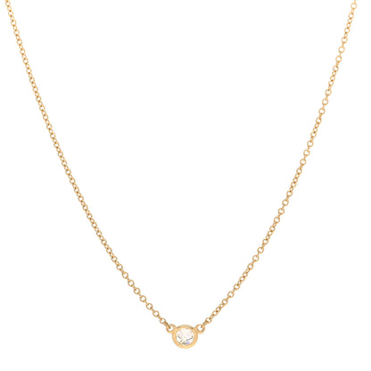 Tiffany 18K Yellow Gold Diamond .12ct Elsa Peretti Diamonds by the Yard Pendant Necklace 1 of 5