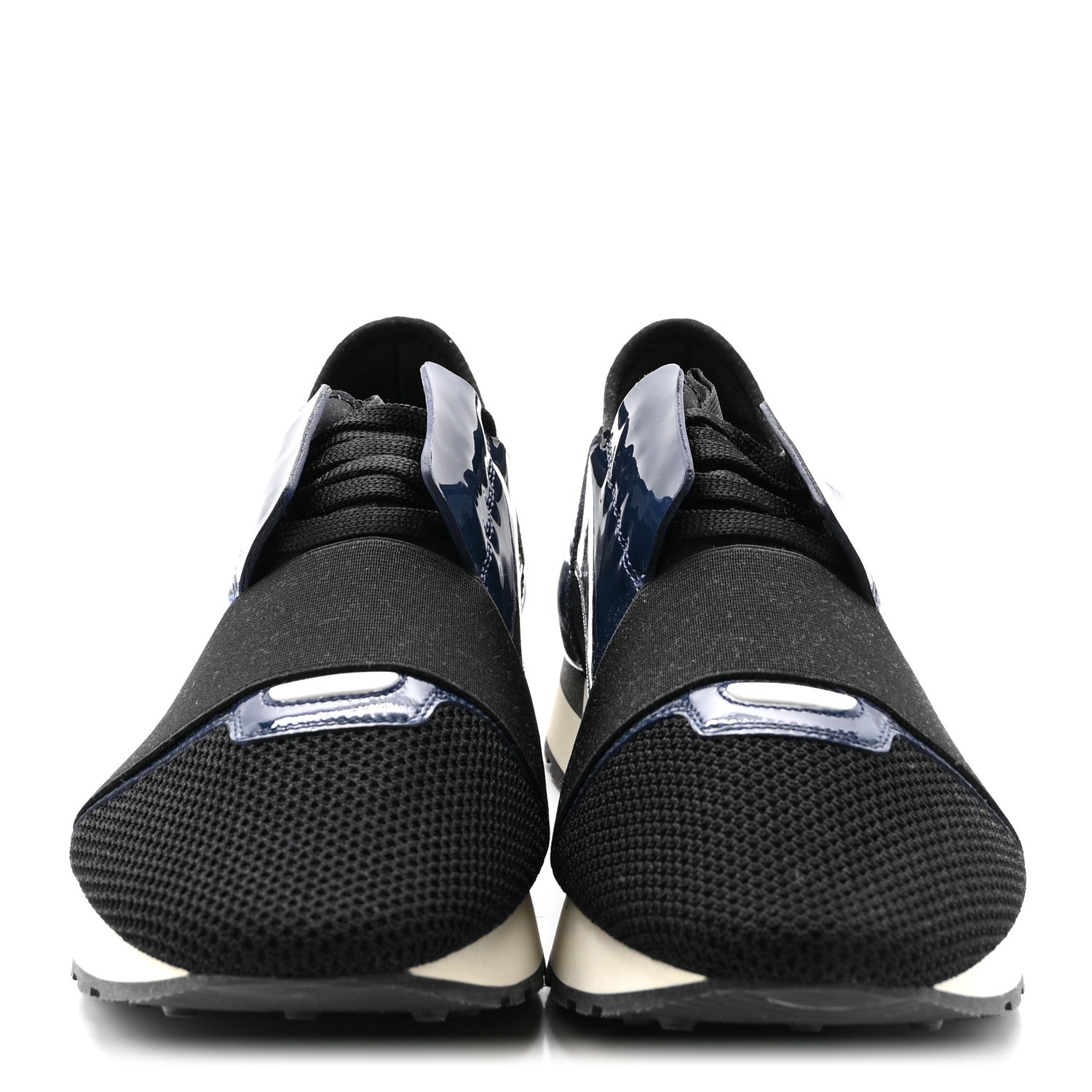 Balenciaga Patent Calfskin Neoprene Mesh Suede Mens Race Runner