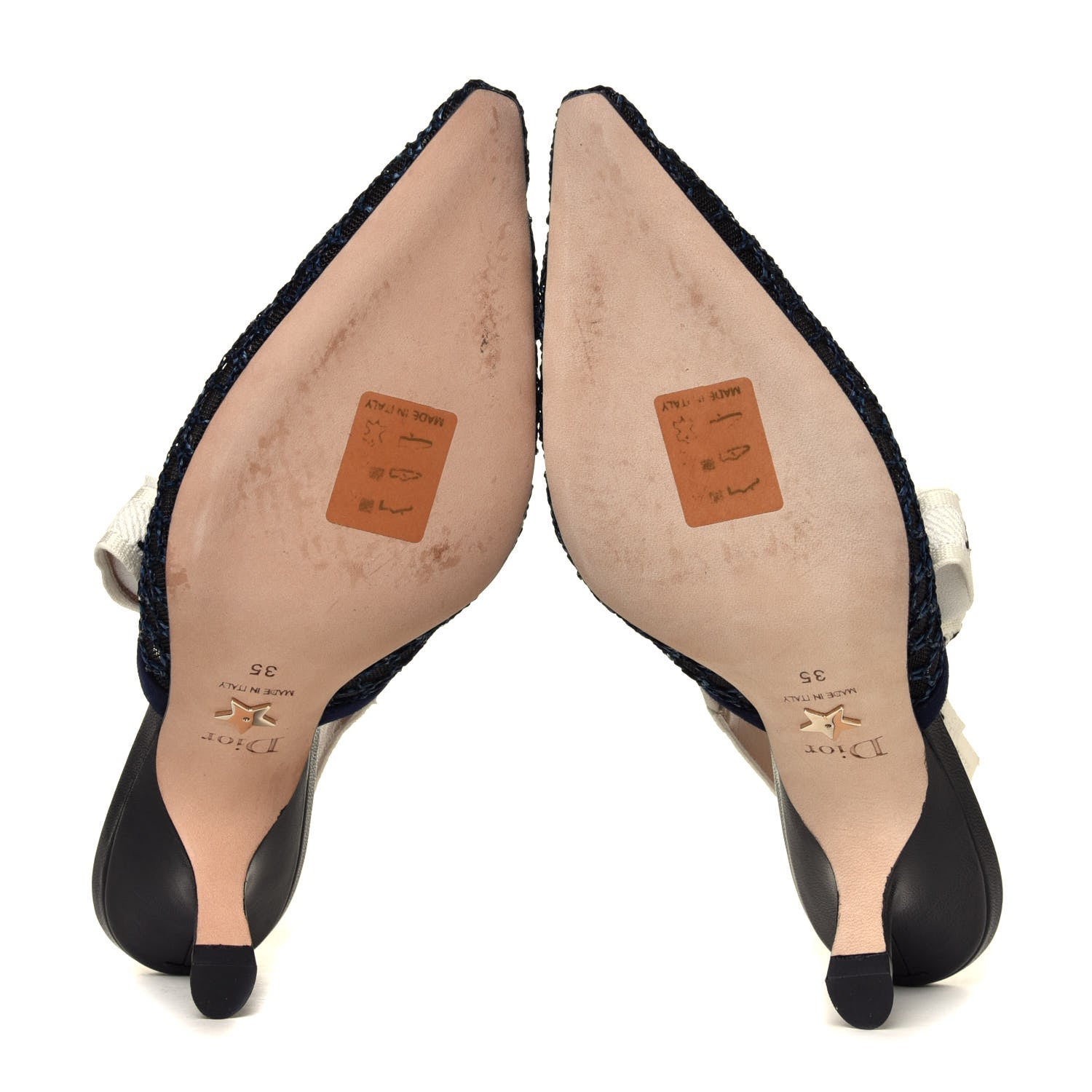 Christian Dior Resille Lambskin Ribbon J'Adior Slingback 65mm Pumps 35 Indigo Blue 12 of 12
