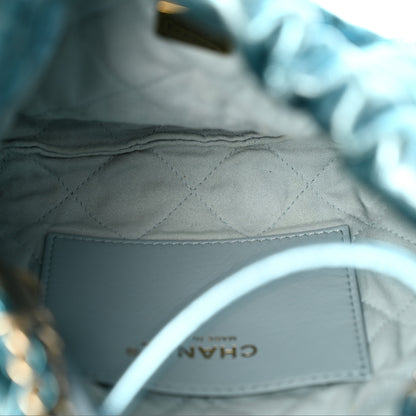 Chanel Metallic Calfskin Quilted Mini Chanel 22 Blue 5 of 10