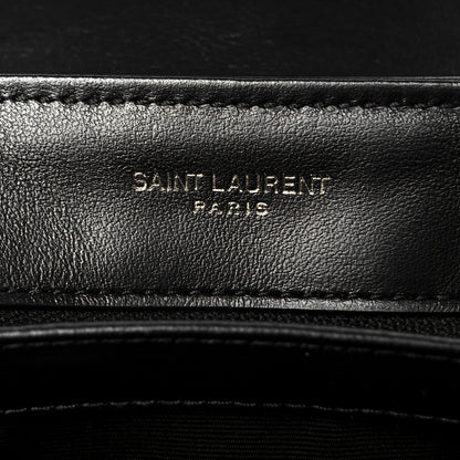 Saint Laurent Calfskin Y Quilted Monogram Monochrome Toy Loulou Crossbody Bag Black 6 of 11