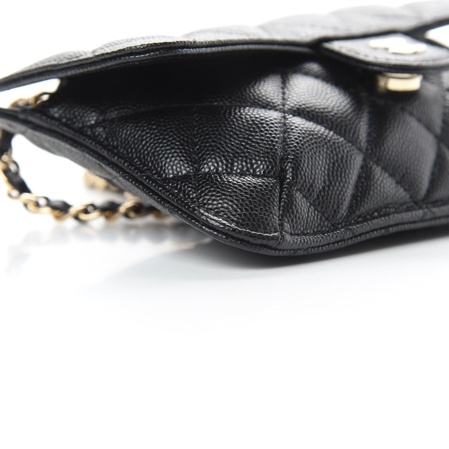 Chanel Caviar Fabric Quilted Foldable Tote With Chain Black Multicolor 16 of 18