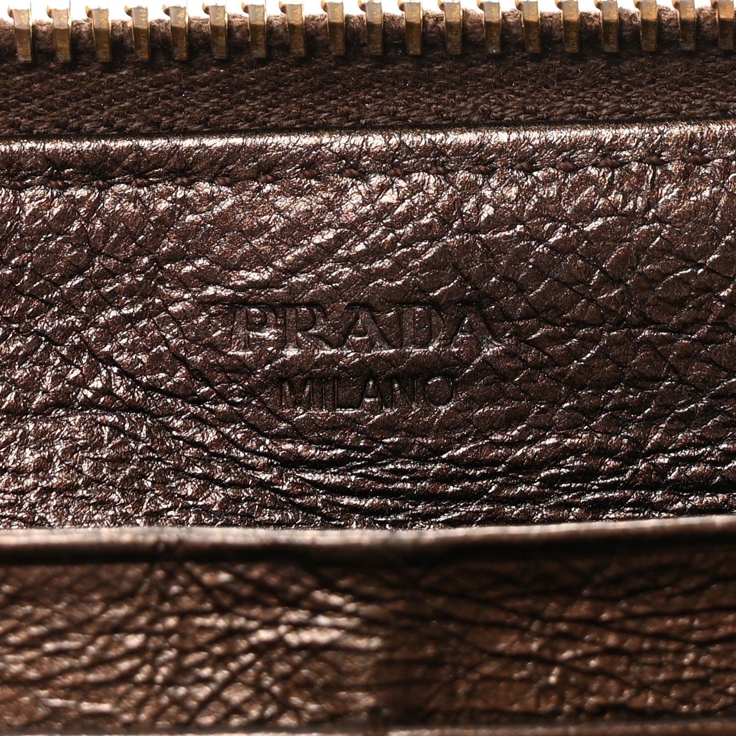 Prada Vitello Shine Zip Around Wallet Brown 6 of 8