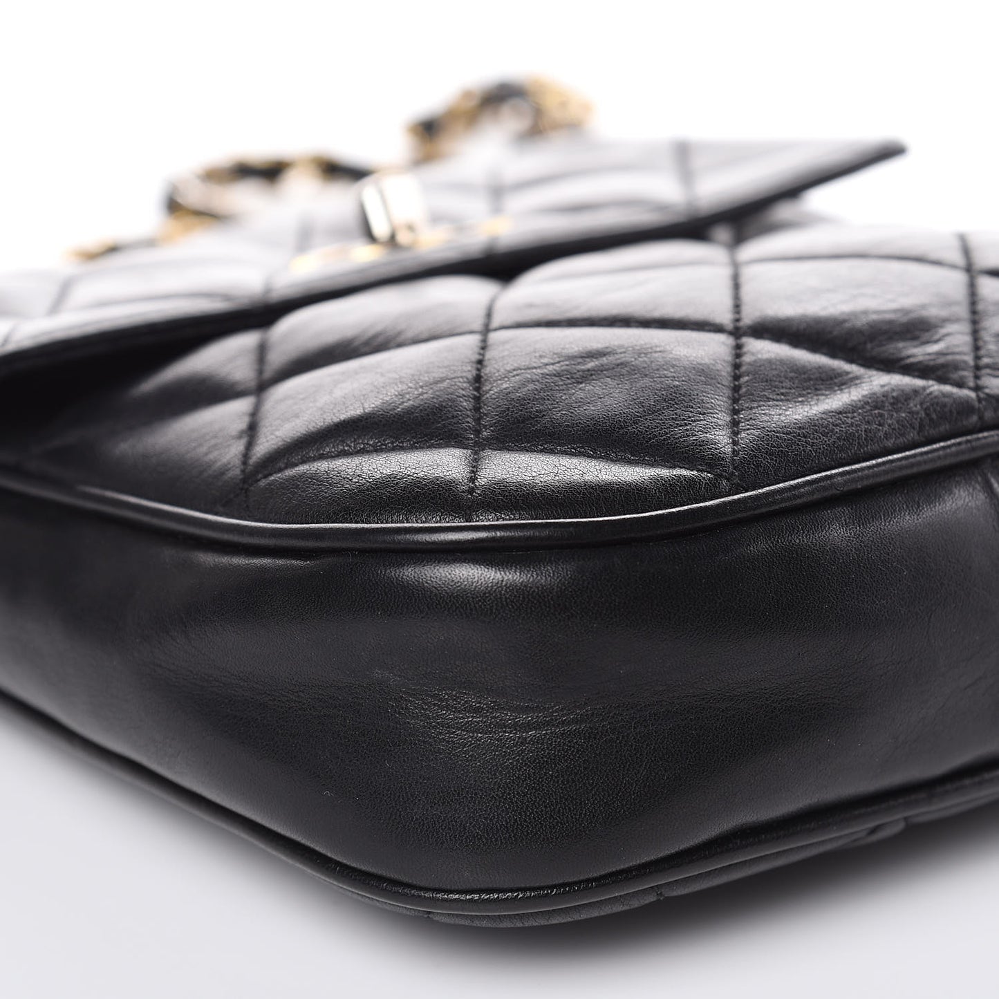 Lambskin Quilted Small Flap Black