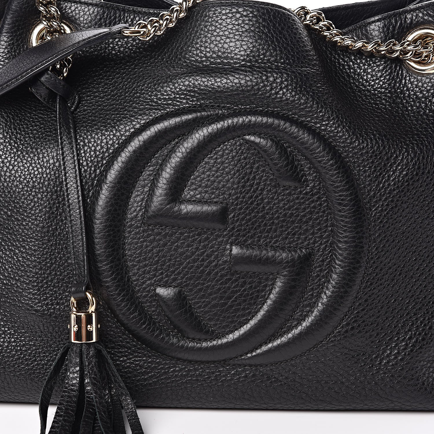 Gucci Pebbled Calfskin Medium Soho Chain Shoulder Bag Black 10 of 10