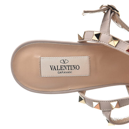 Valentino Garavani Patent Rockstud Ankle Strap Low Heel Pumps 40 Poudre 6 of 8