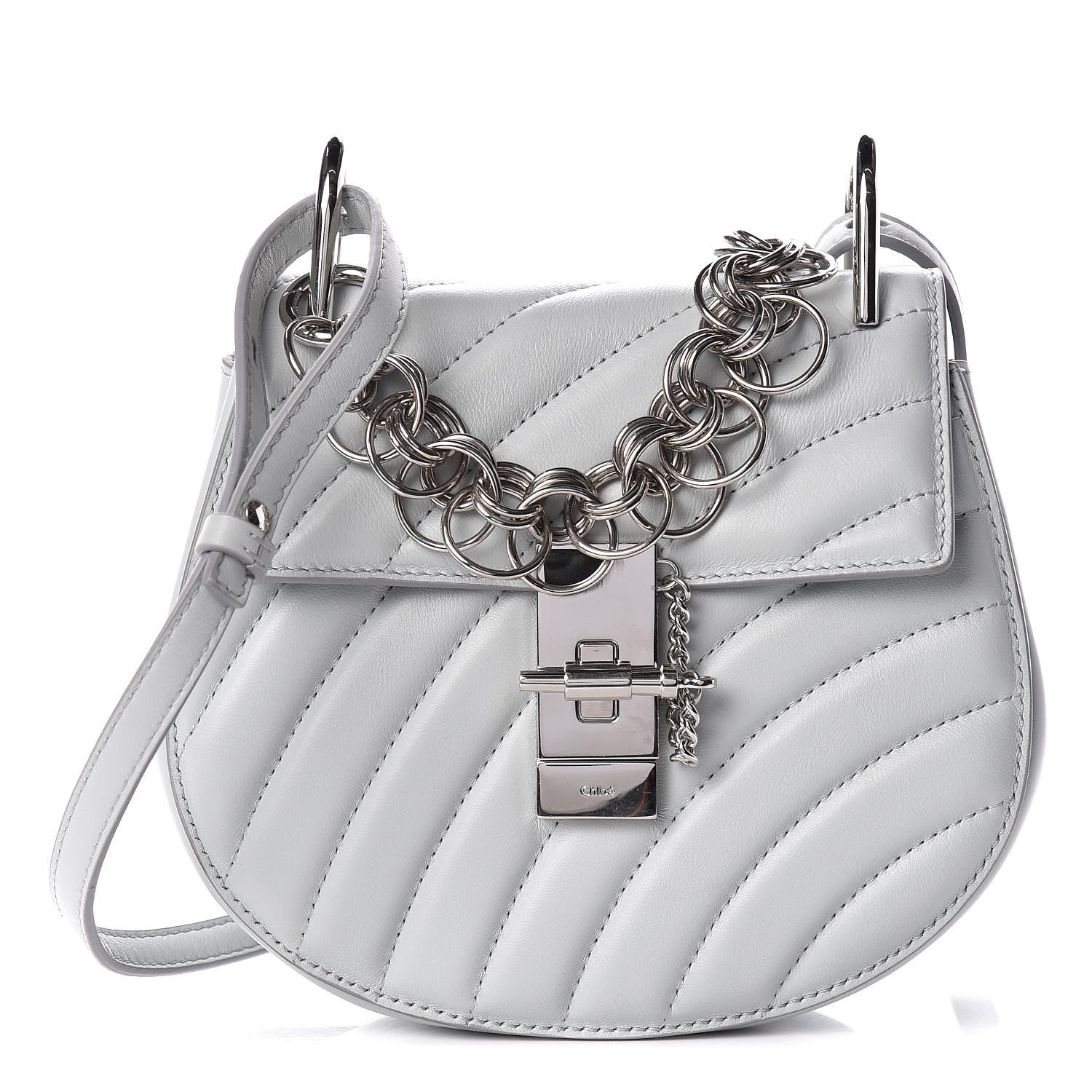 Chloe Calfskin Quilted Mini Drew Bijou Shoulder Bag Airy Grey 1 of 9