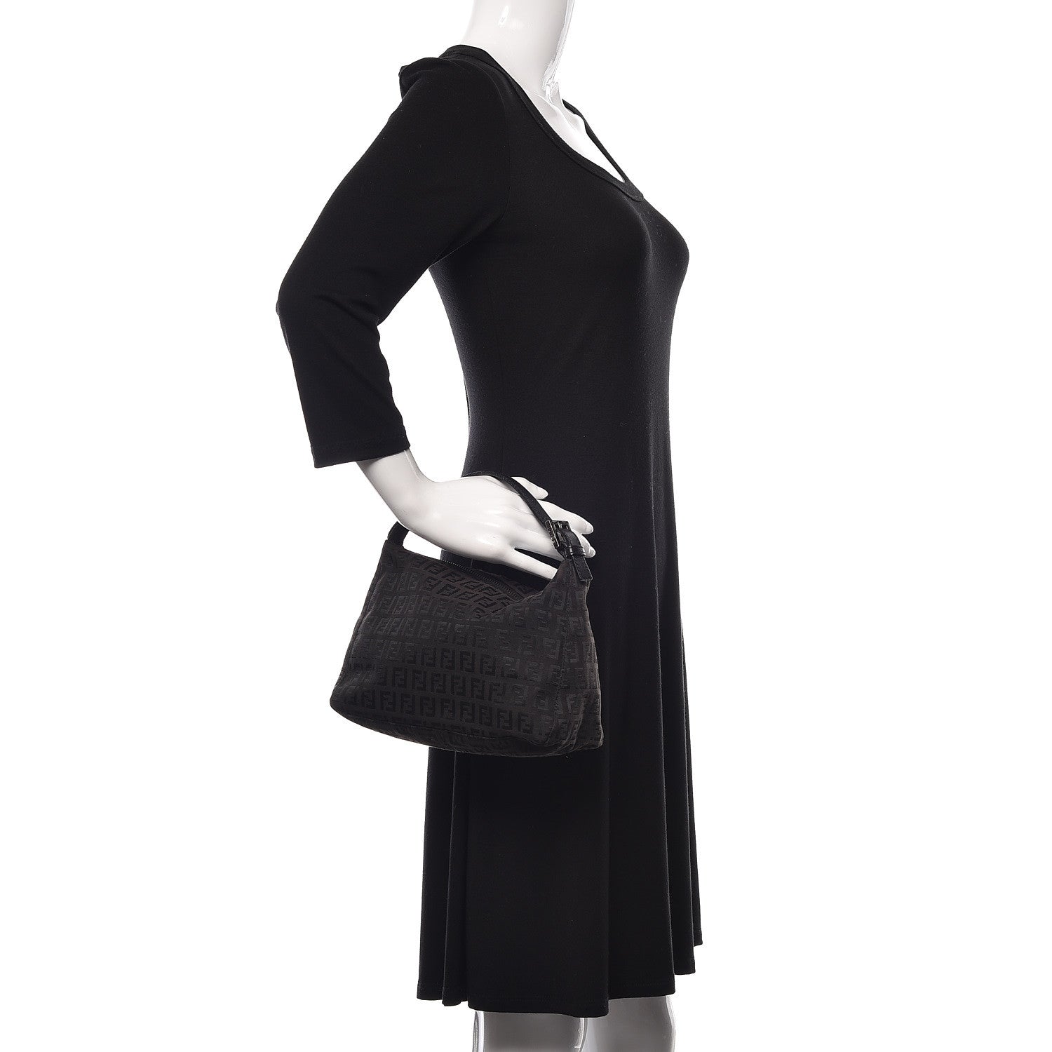 Fendi Zucchino Mini Pochette Black 2 of 14