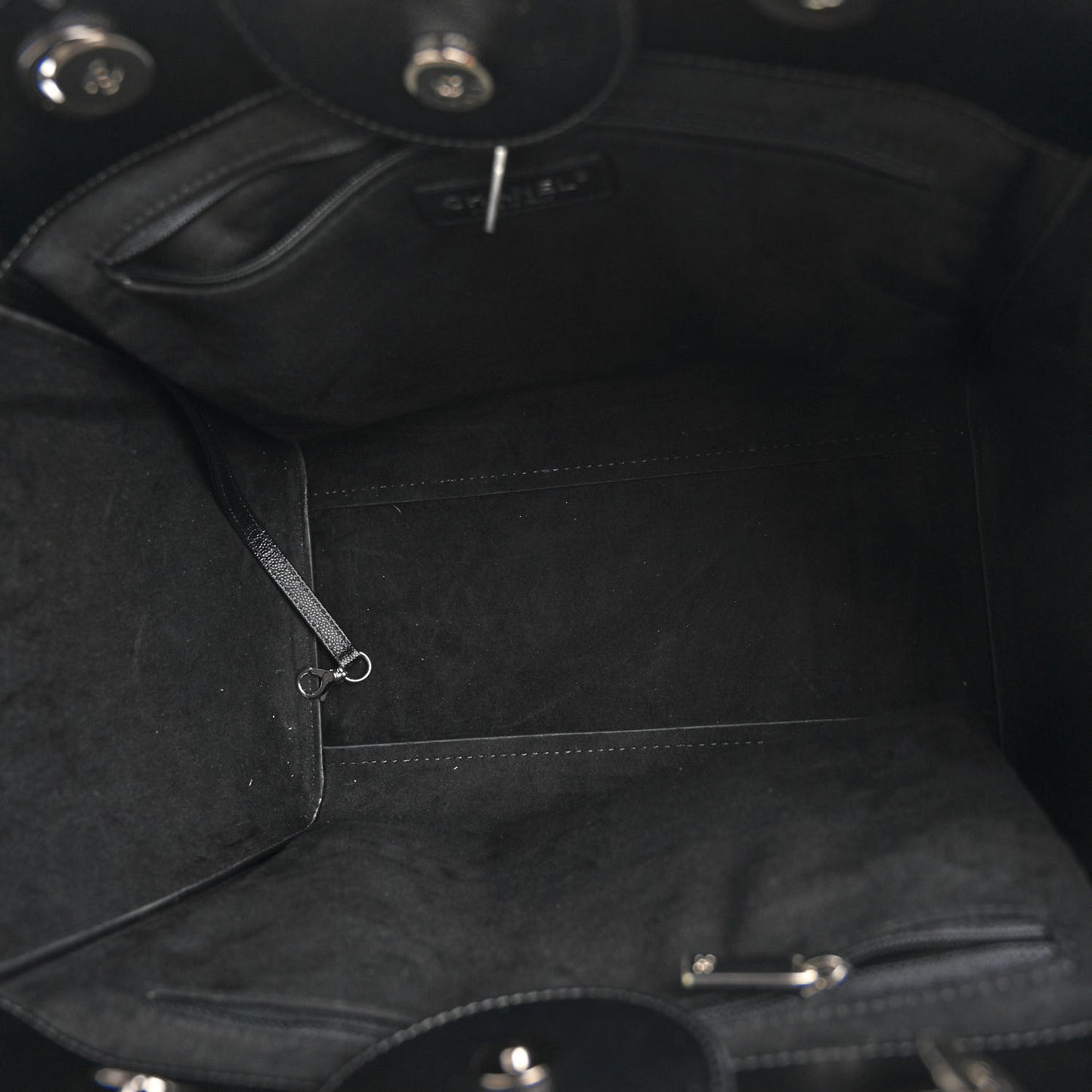 Caviar Small Studded Deauville Tote Black