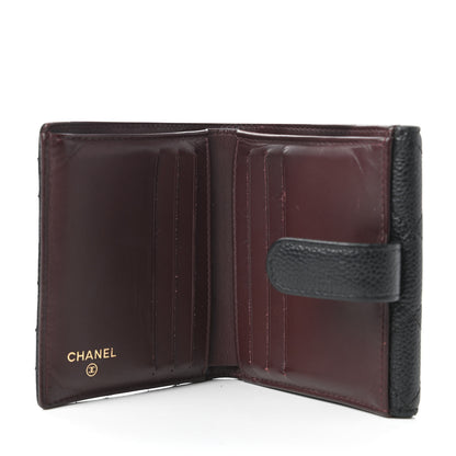 Chanel Caviar Quilted Compact French Flap Wallet Black 5 of 11
