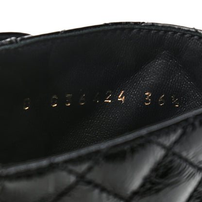 Chanel Shiny Calfskin Quilted Lace Up Combat Boots 36.5 Black 8 of 8