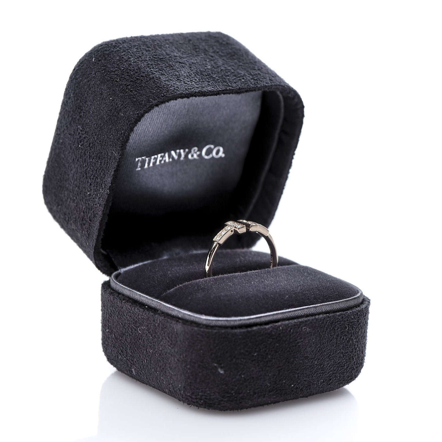 18K Rose Gold Diamond T Wire Ring 52 6