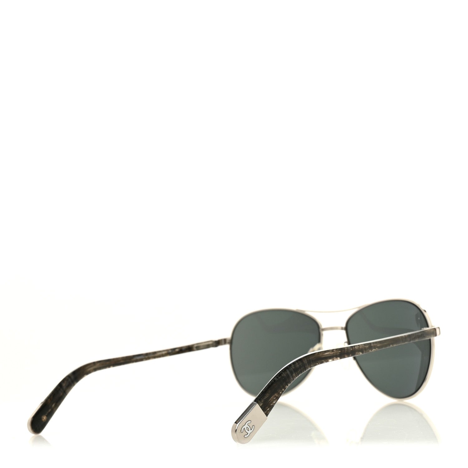Chanel Pilot Aviator Sunglasses 4201 Silver 4 of 8