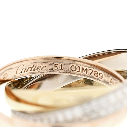 Cartier 18K White Yellow Pink Gold Diamond Small Trinity Paved Ring 51 5.75 4 of 4
