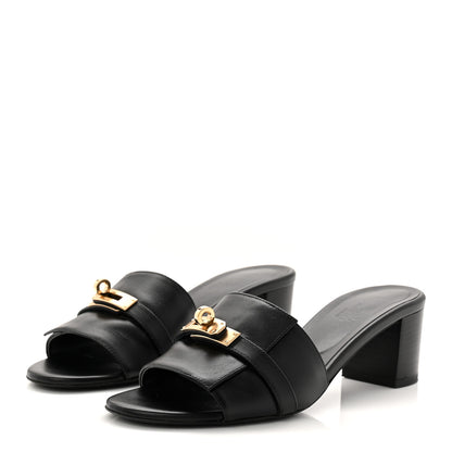 Hermes Calfskin Gigi 50 Sandals 38 Black 3 of 8