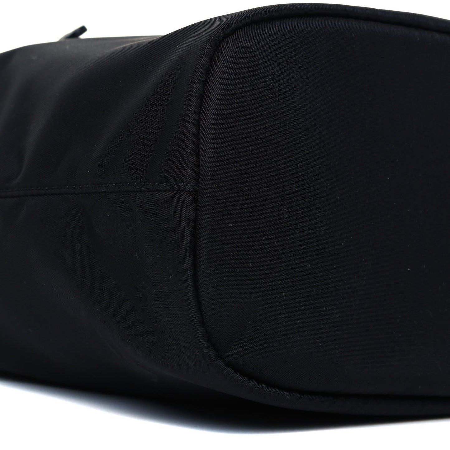 Saffiano Tessuto Nylon Vela Bucket Wristlet Black