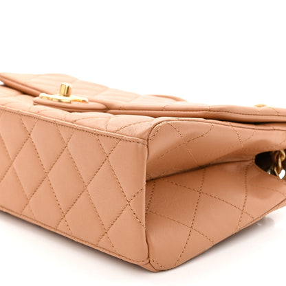 Chanel Lambskin Quilted Chaine Lettre Flap Brown 10 of 10