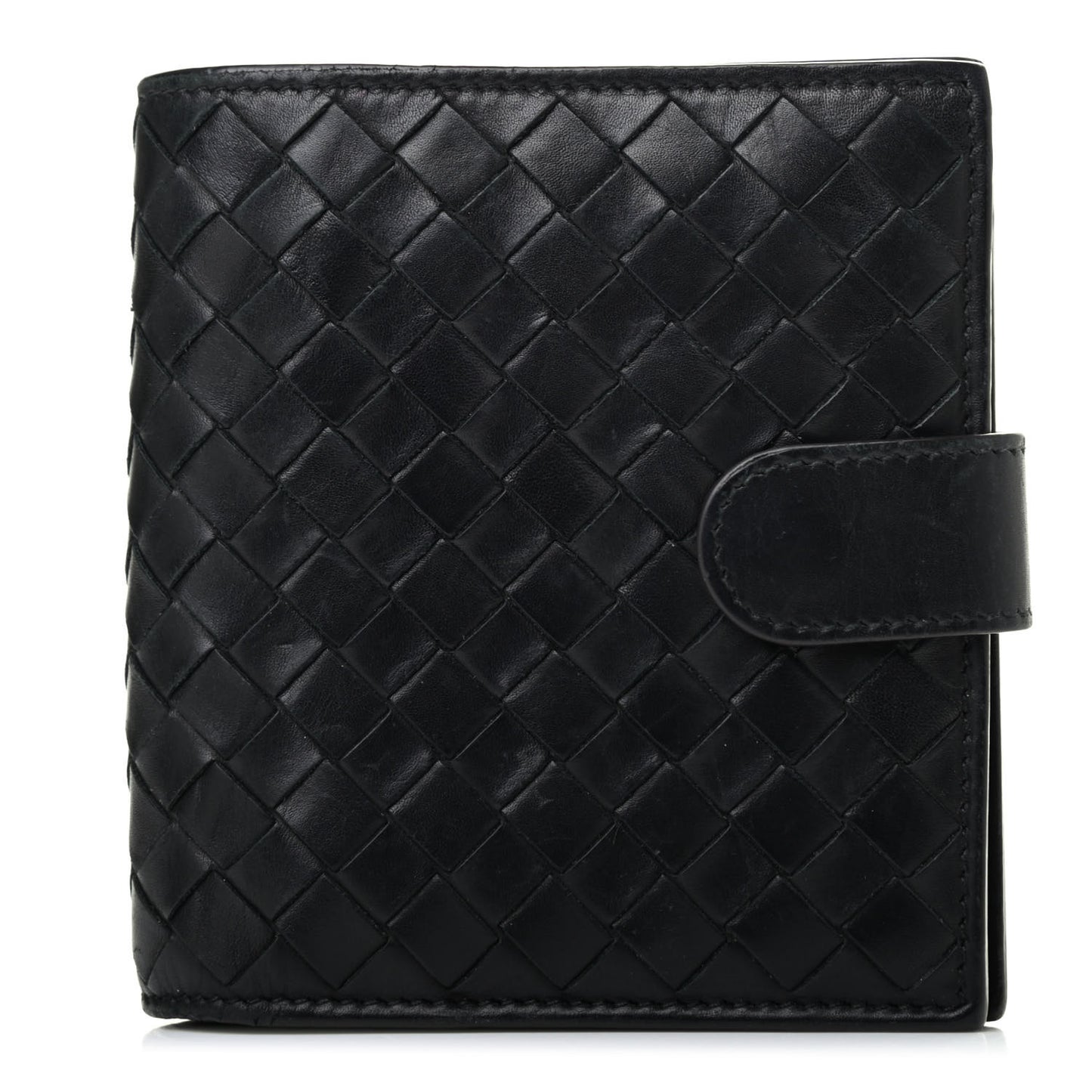 Nappa Intrecciato French Flap Wallet Black
