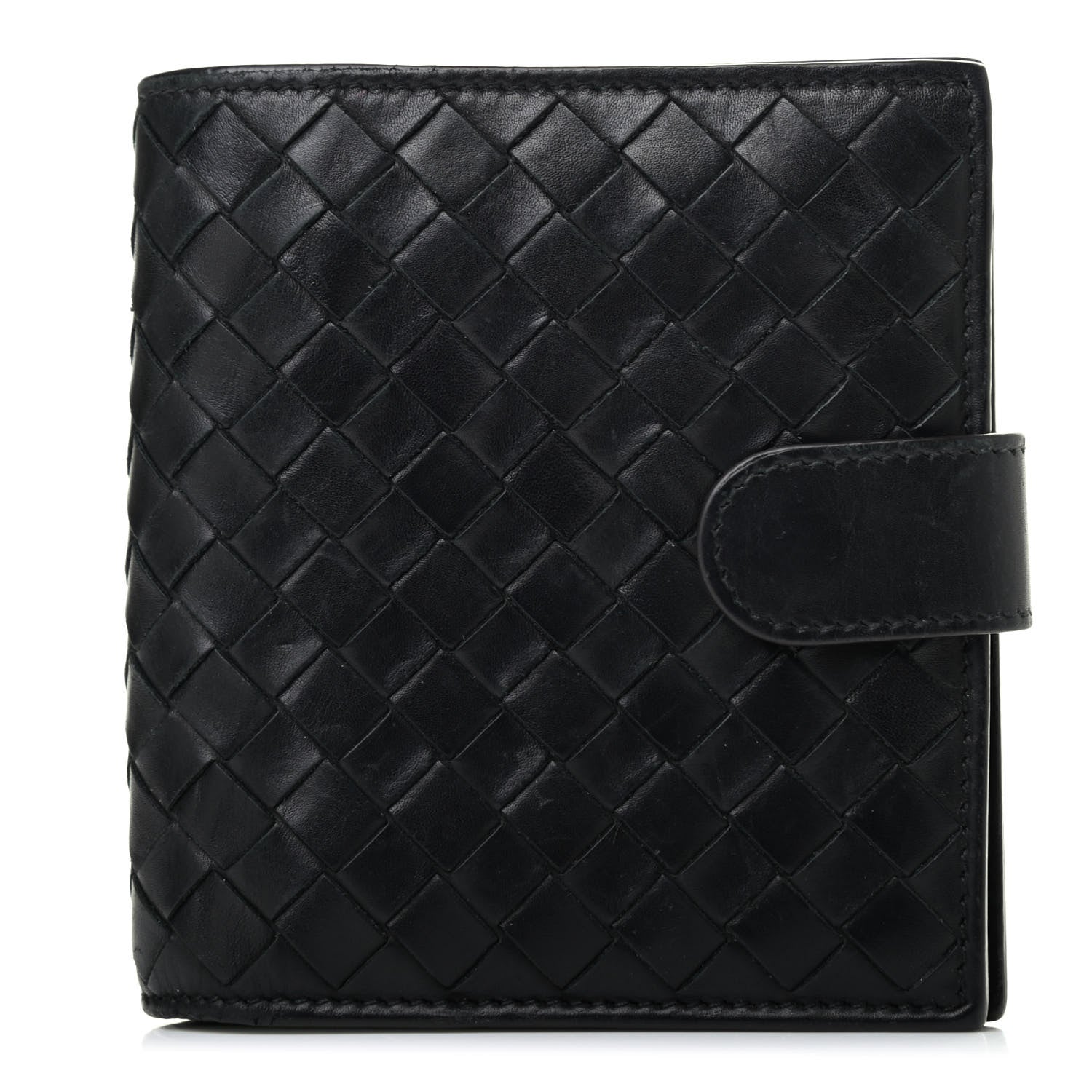 Bottega Veneta Nappa Intrecciato French Flap Wallet Black 1 of 6