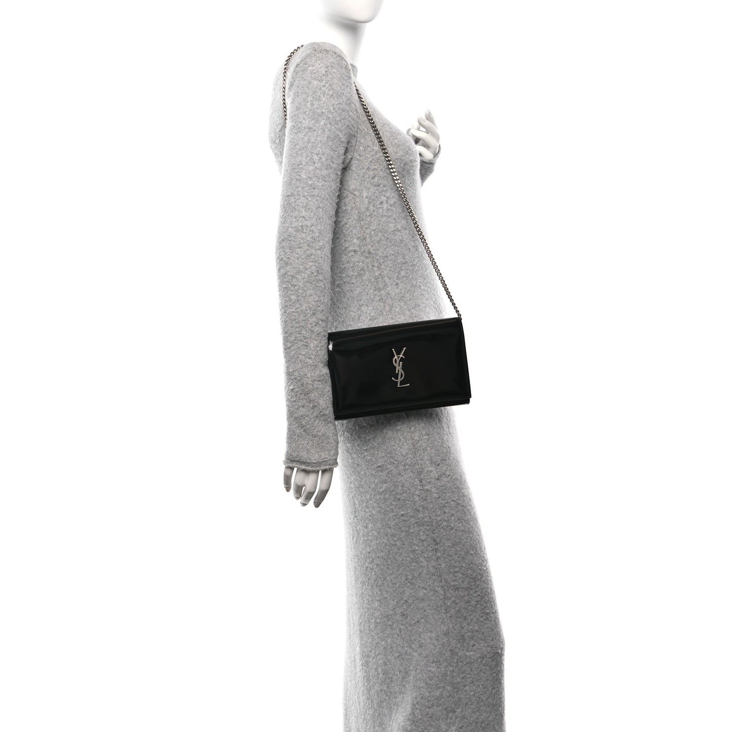 Glazed Calfskin Cassandre Wallet On Chain WOC Black