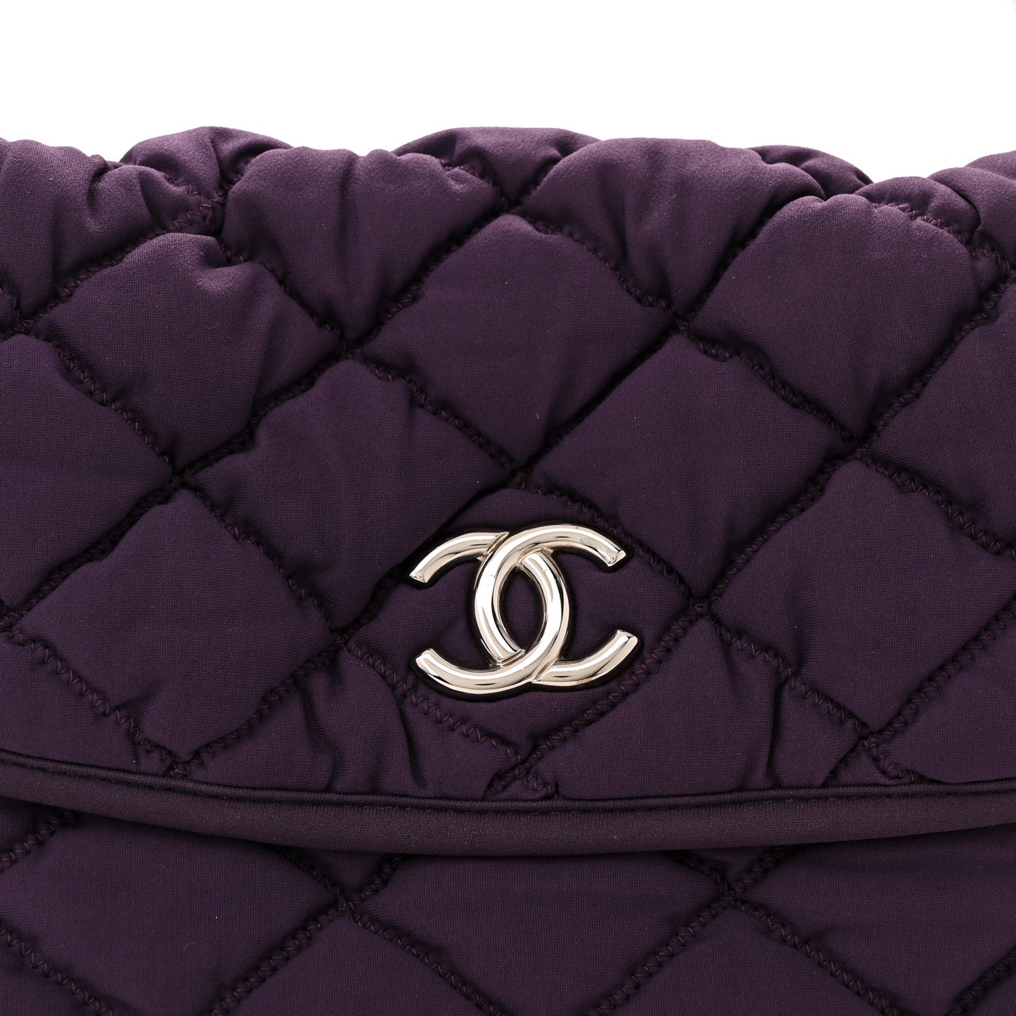 Nylon Bubble Quilt Accordion Flap Purple
