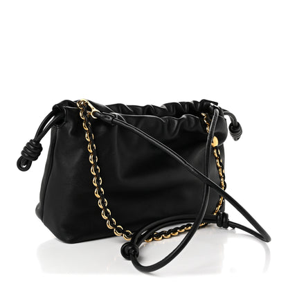 Loewe Mellow Nappa Medium Donut Chain Flamenco Knot Clutch Black 3 of 11
