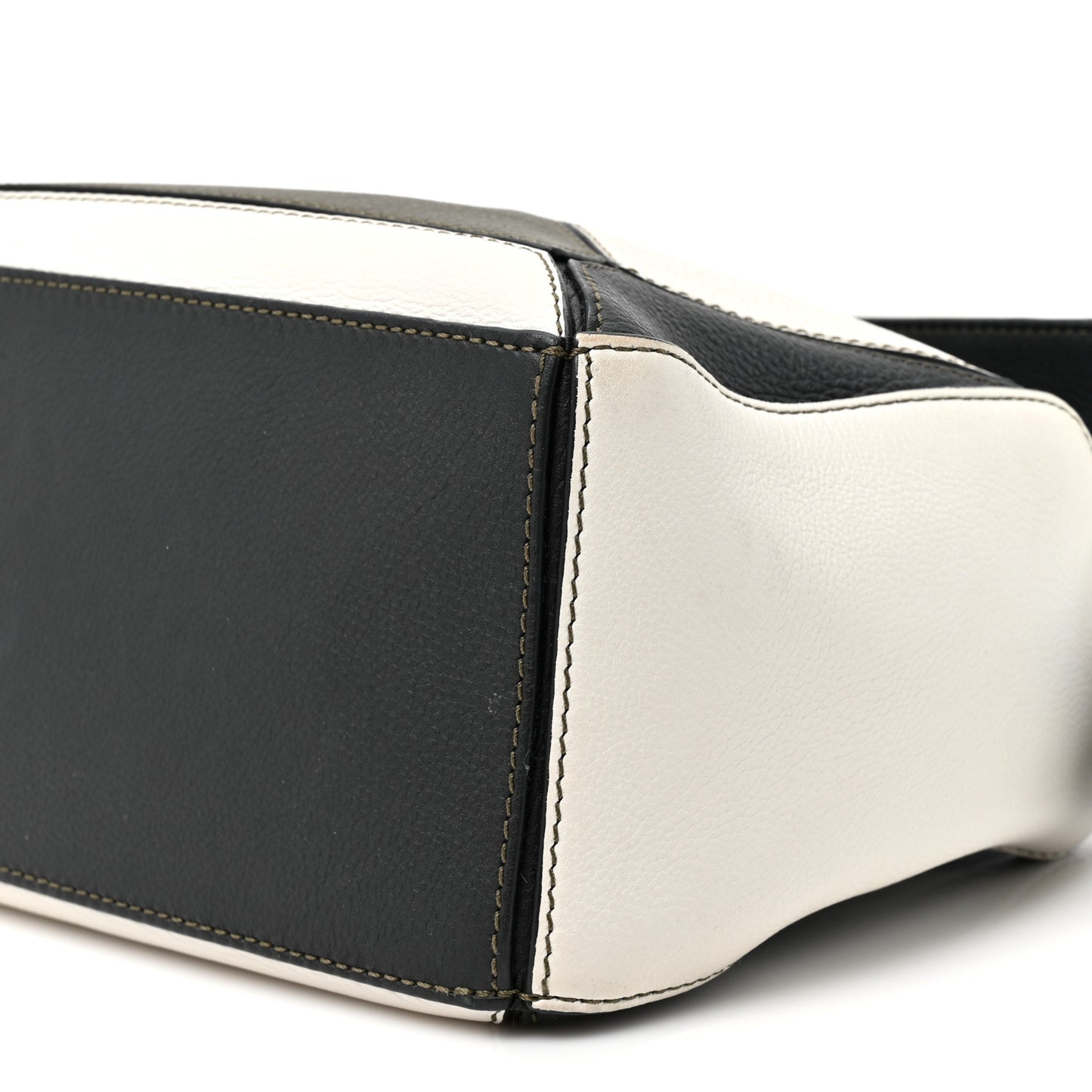 Calfskin Small Puzzle Bag Black Grey White