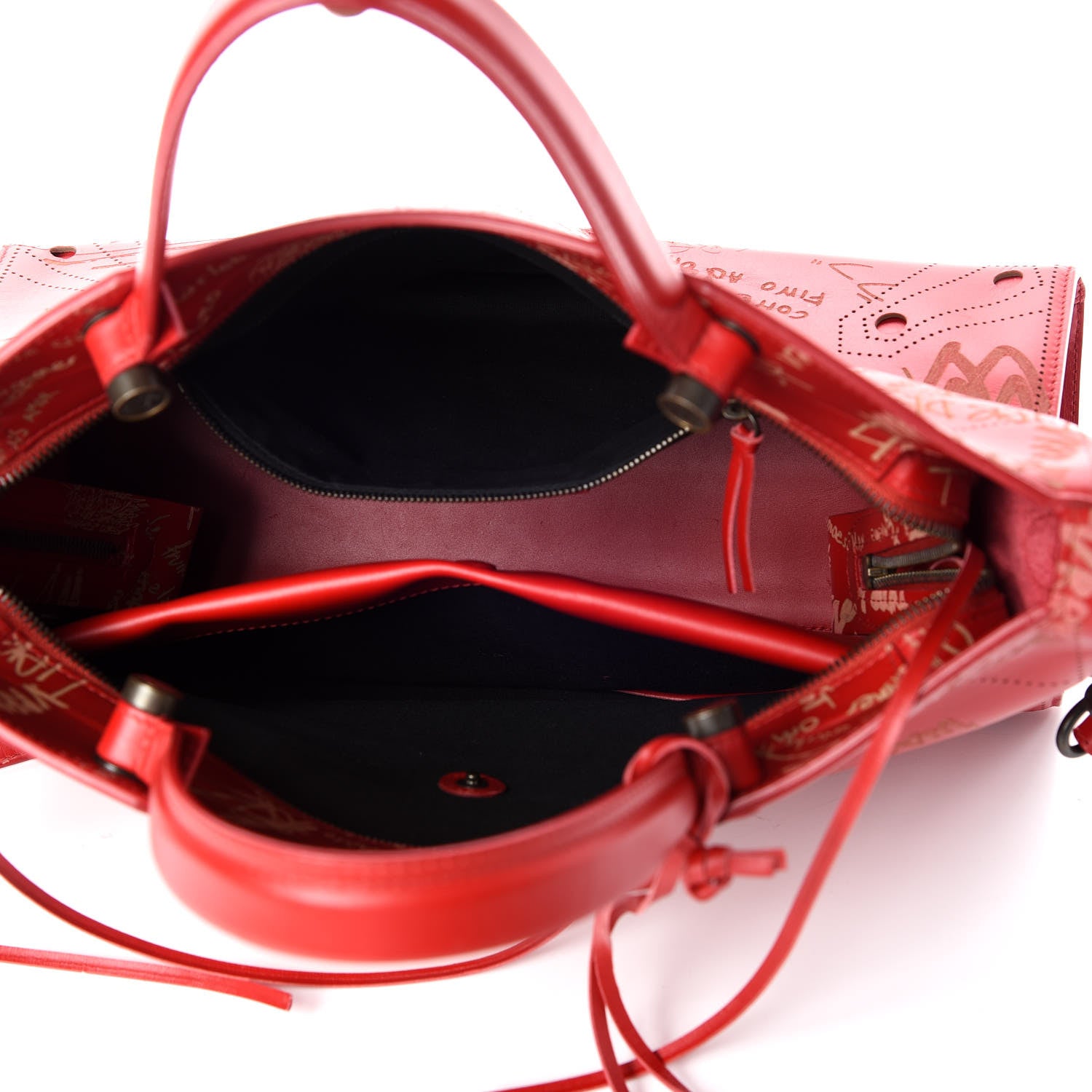 Balenciaga Calfskin Love Perforated Blackout Hardware City Rouge Profond 8 of 16