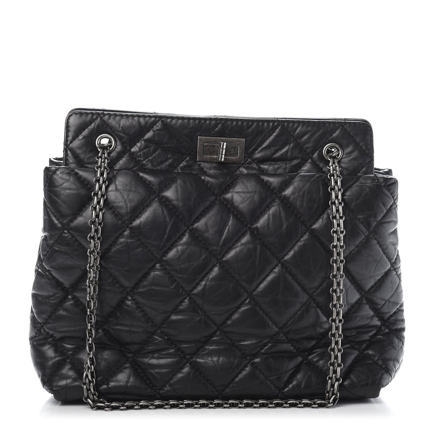 Aged Calfskin Reissue 2.55 Tote Black