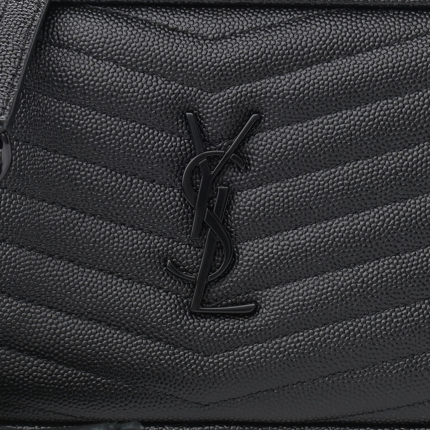 Saint Laurent Grain De Poudre Matelasse Monogram Mini Lou Camera Bag Black 7 of 9
