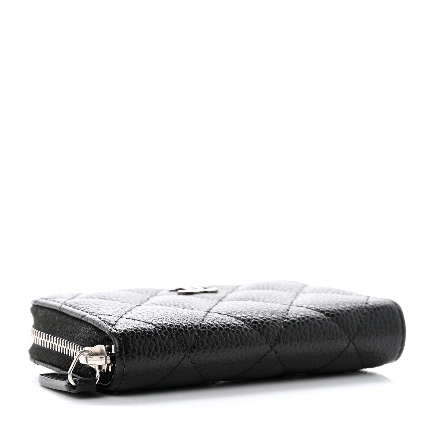 Caviar Quilted Zip Coin Purse Black