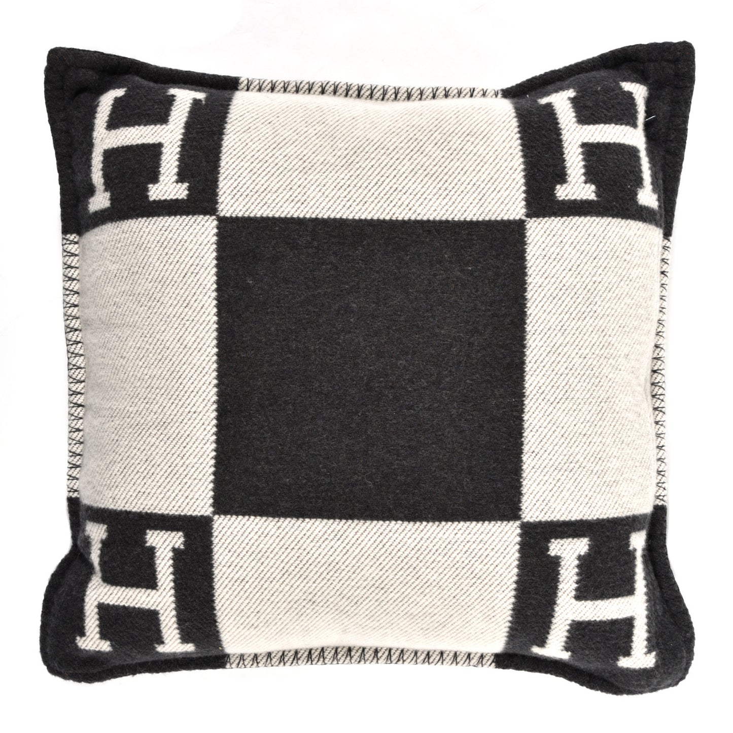 Wool Cashmere Avalon Pillow PM Ecru Gris Fonce