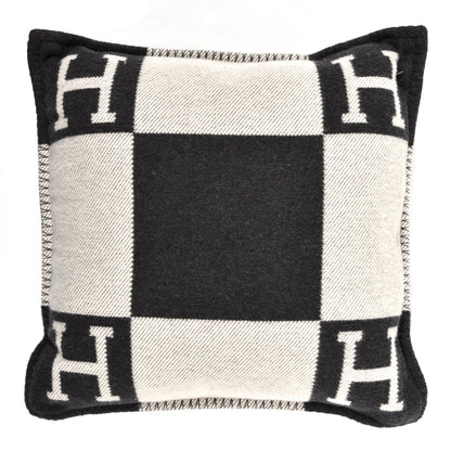 Hermes Wool Cashmere Avalon Pillow PM Ecru Gris Fonce 2 of 3