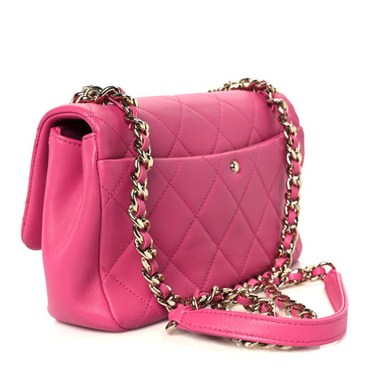 Chanel Lambskin Quilted Resin Bi-Color Chain Flap Bag Pink 3 of 11