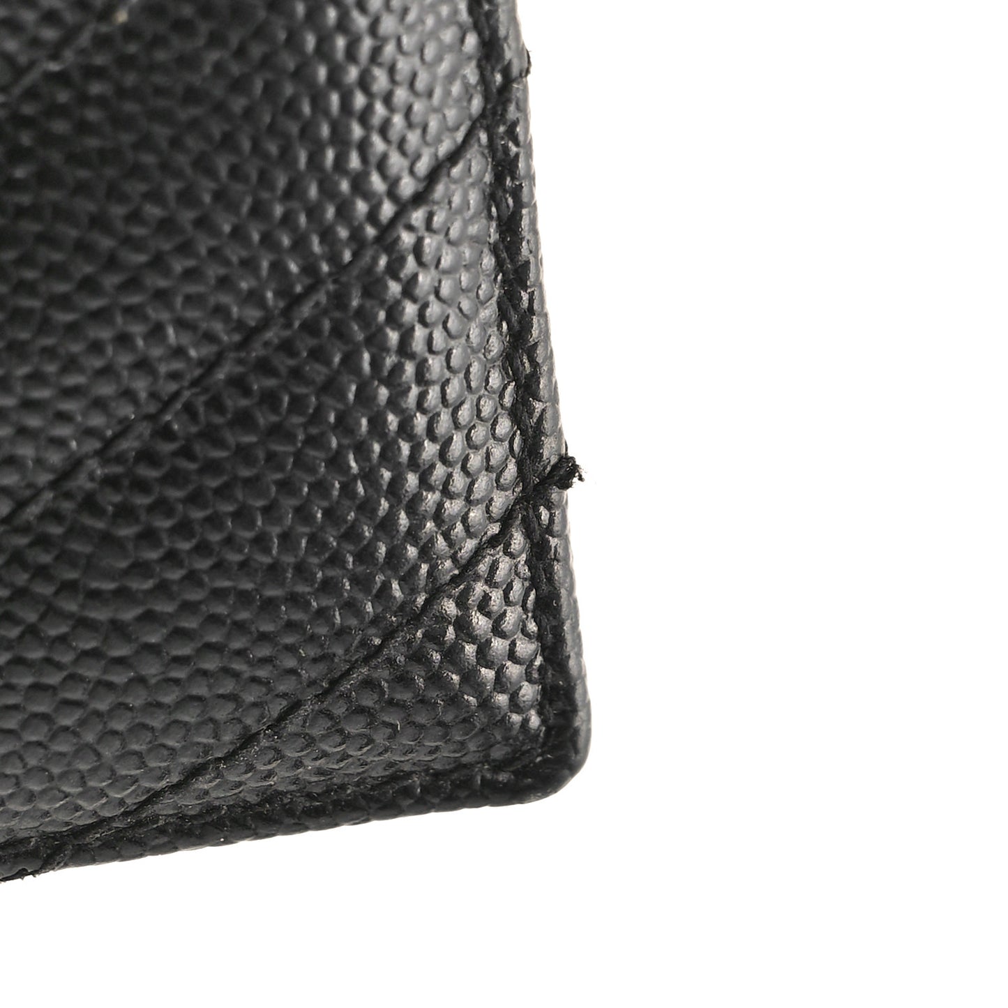 Grain De Poudre Matelasse Chevron Monogram Credit Card Case Black