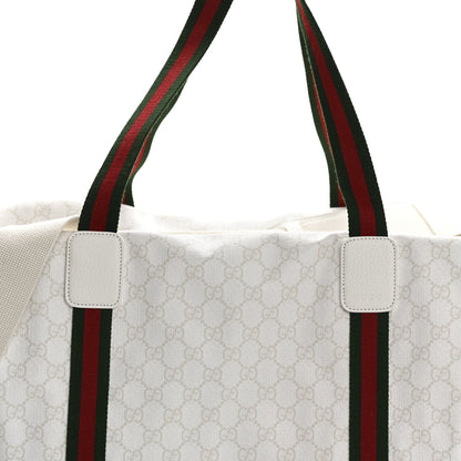 Gucci GG Monogram Medium Web Duffle Bag White 7 of 9