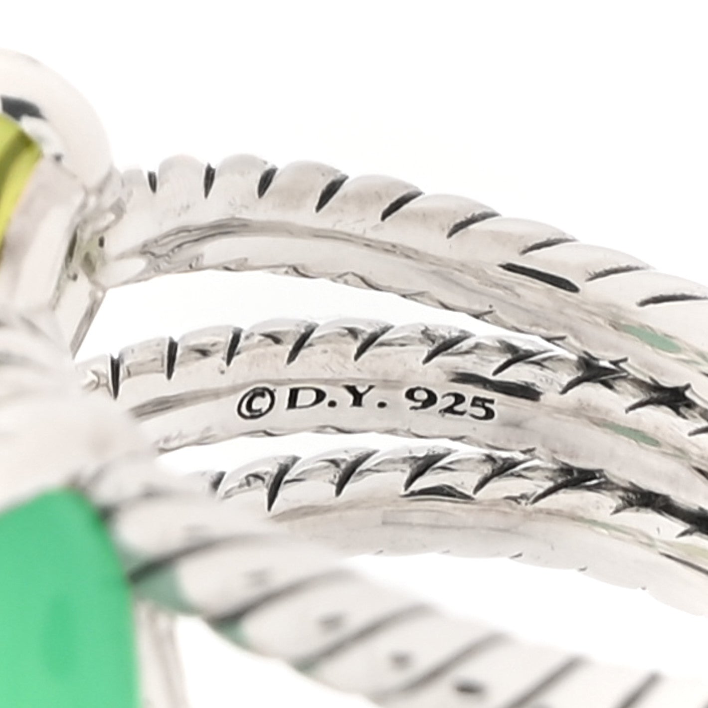 David Yurman Sterling Silver Diamond Chrysoprase Peridot Prasiolite Hematine Ring 49 5 4 of 4