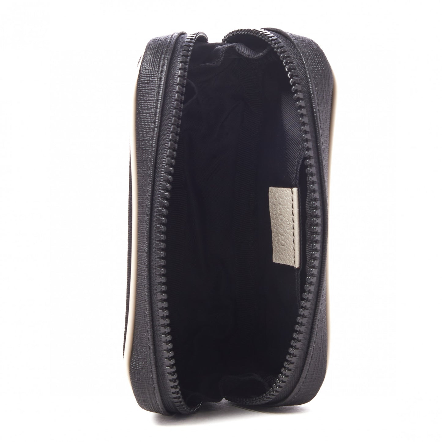 Coated Canvas Trademark Small Cosmetic Case Black