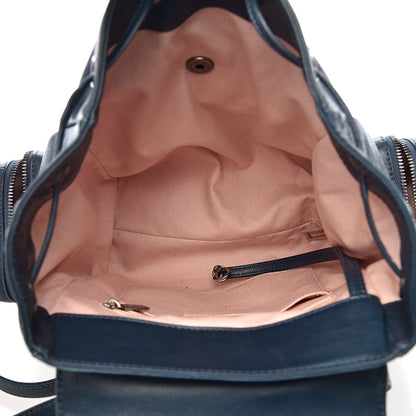 Chanel Grained Calfskin Stitched Pocket Backpack Dark Blue 5 of 12